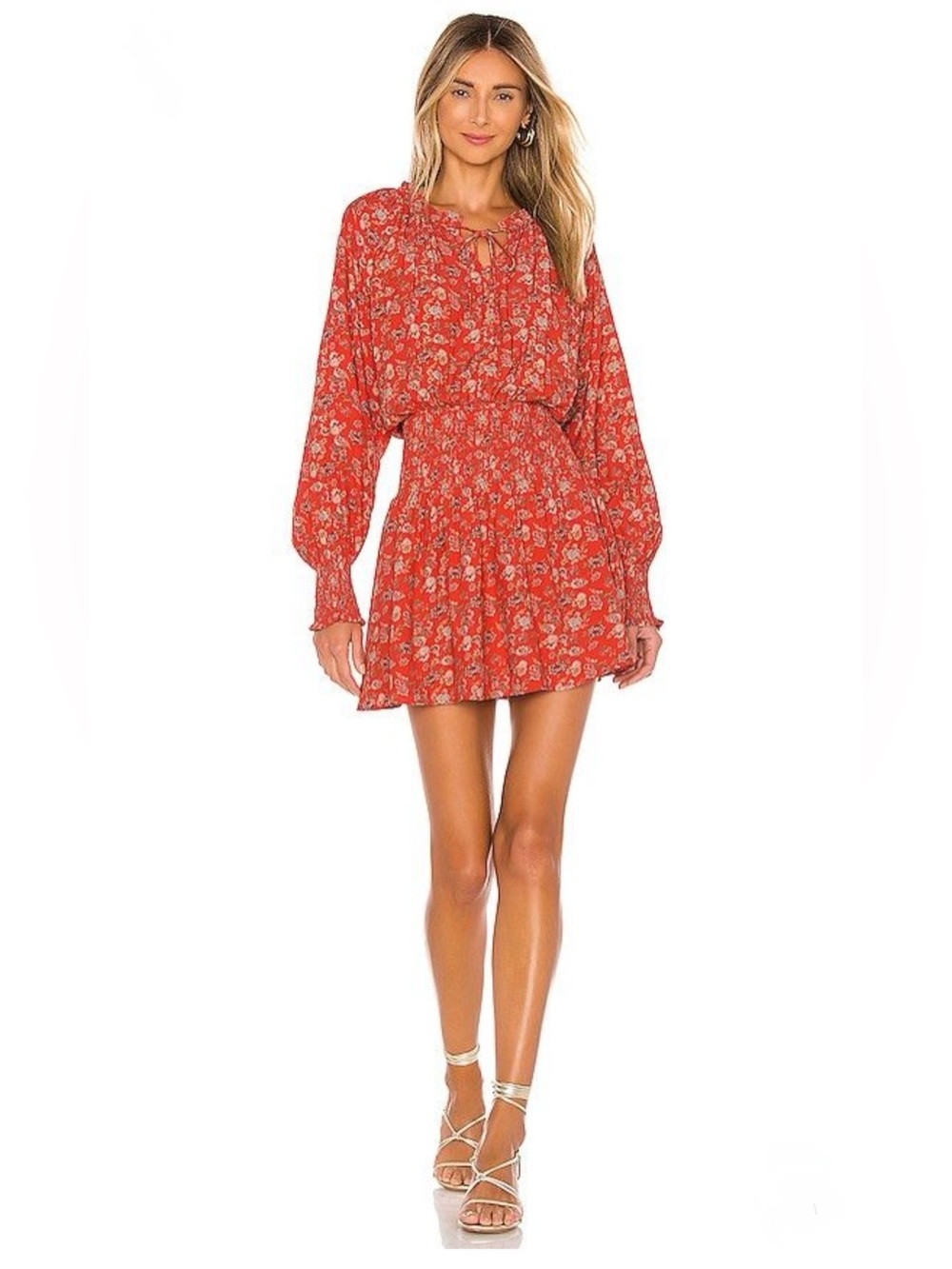 Cleobella dress Small long women long sleeves mini smocked boho size S